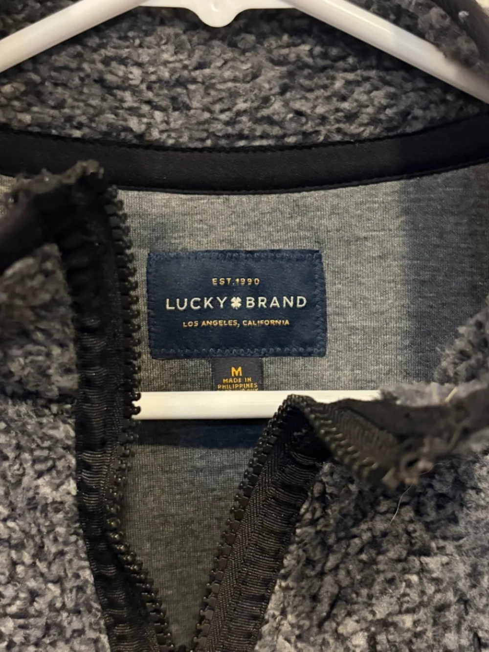 Men's Lucky Brand Solid Sherpa Full Zip Mock Neck